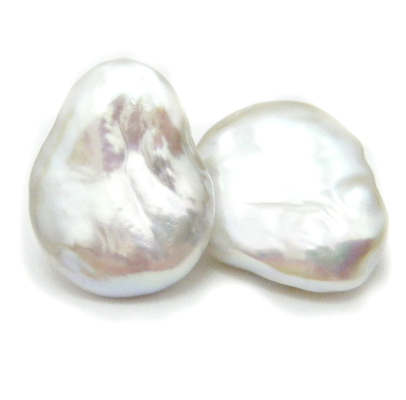 White 18-20mm AAA Undrilled Coin Pairs